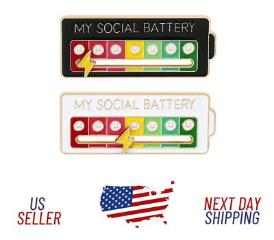 #ad Social Battery Pin My Social Battery Pin Fun Enamel Emotional Pin for 7 Days $6.99