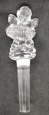 Mikasa Cherub Song Angel Bottle Stopper Lead Crystal Glass Christmas Wine $9.00