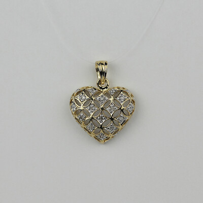 #ad Michael Anthony 14k Yellow amp; White Gold Diamond Heart Necklace Pendant $109.00