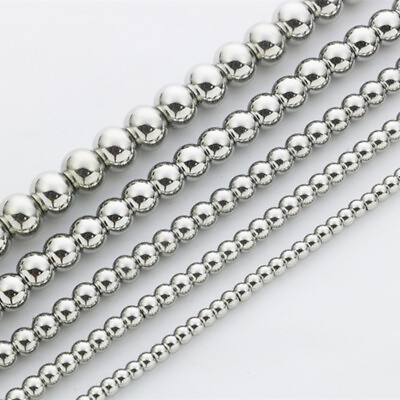 #ad 6 8 10mm Heavy Men#x27;s Women#x27;s Stainless steel Silver Rosary Beads Necklace Chain $19.94