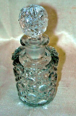 #ad EAPG Cut Crystal Dresser Cologne Perfume Bottle Ground Stopper $79.97