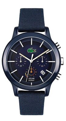 #ad Lacoste Blue Mens Multi Dial Watch L.12.12 Solar Power Blue Band 2011114 $159.99