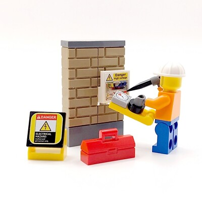 #ad Electrician Gift Ornament Minifigure With Tools amp; Tester Made With LEGO® Bricks GBP 15.99