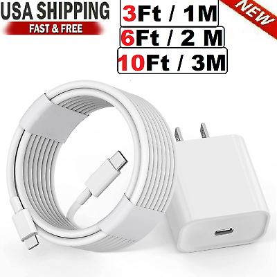#ad 20w USB C Super Fast Wall Charger Cable For Apple Iphone 14 13 12 11 X 8 Pro Max $11.49