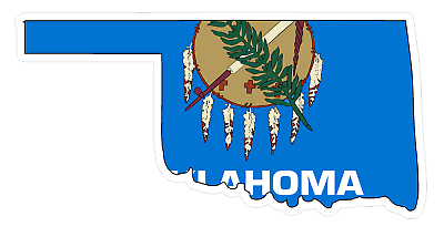 #ad Oklahoma State Q37 Shape Flag Vinyl Decal Sticker Car Truck Laptop Netbook $8.94