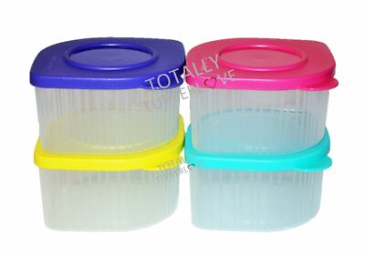 Tupperware Fresh N Cool Set of 4 Small Modular Containers 2 Cups Rainbow $32.25