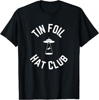 #ad NEW LIMITED Tin Foil Hat Club Funny UFO Cow Abduction T Shirt $19.94