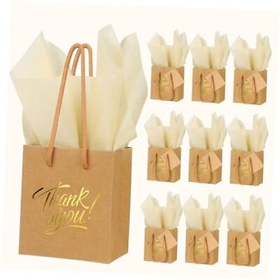 #ad #ad 50 Pcs White Small Gift Bags with Handles 4 x 2.75 x 4.5 Inches Mini Brown $36.80