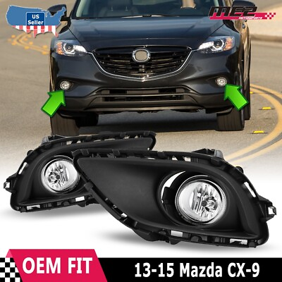 #ad Clear Bumper PAIR For Mazda CX 9 2013 2014 2015 Fog Light Driving Lamps w Bulbs $49.99