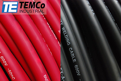 #ad WELDING CABLE 1 0 30#x27; 15#x27; BLACK 15#x27;RED FT BATTERY USA NEW Gauge Copper AWG Solar $114.95