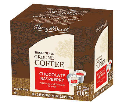 Harry amp; David Gourmet Coffee Chocolate Raspberry 18 Single Serve Cups $13.99