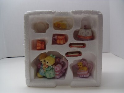 #ad Lovely Vintage Precious Moments Mini Miniature Tea Set 1998 Couch Couple $11.89