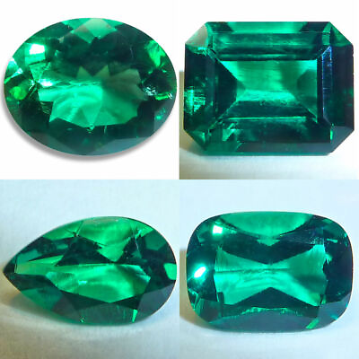 #ad Lab Created Emerald Oval Emerald Pear Cushion Loose Gems Fine Cut AAA $89.95