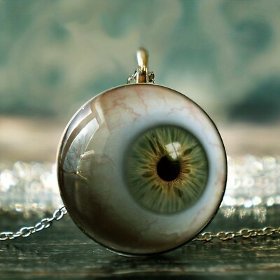 #ad Terrifying White Eyeball Glass Pendant Necklace Women#x27;s Halloween Party Jewelry C $2.61