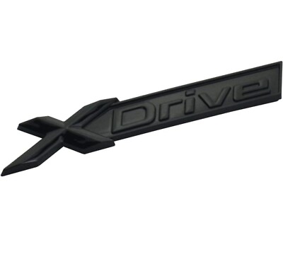 #ad Genuine Size XDrive 3D Emblem Fender Side BLACK Rear Trunk Badge 4” X 5 8” NEW $12.98
