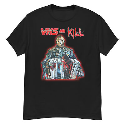#ad Jason voorhees tshirt friday the 13th VHS and kill tee 80s horror tee $18.95