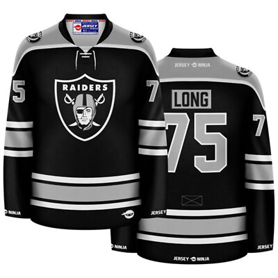 #ad Las Vegas Raiders Black Howie Long Crossover Hockey Jersey $134.95