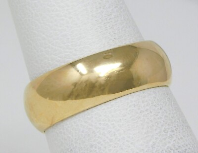 #ad 13 14k Yellow Gold 6.5 6.6 mm Half Round Wedding Band Ring Size 7 B4832 $431.10