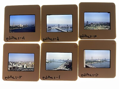 #ad 6 1988 Photo Slides Cityscape Cairo Egypt Bridge River $18.74