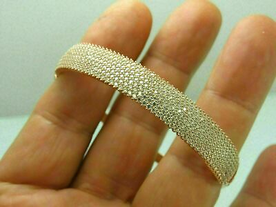 #ad 4 Ct Round Cut Simulated Diamond Wedding Bangle Bracelet Gift Yellow Gold Plated $287.26