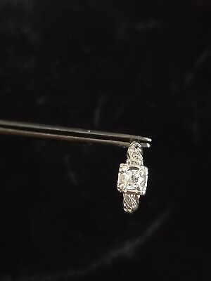 #ad 14k white gold diamond ring vintage $350.00