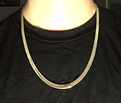 #ad Gold Chain 14k Gold Herringbone Chain 24in 6mm $29.99