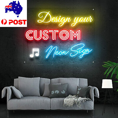 #ad Custom Neon LED Lights Signs Wedding Birthday Bedroom Party Beer for Wall Decor AU $69.99