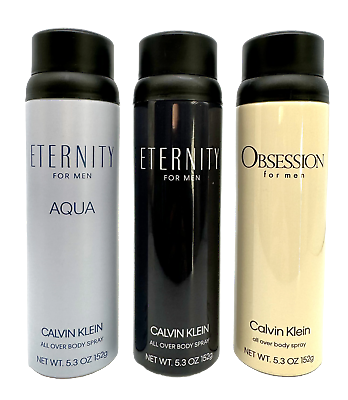 #ad Calvin Klein 5.3 oz Body Spray Eternity Eternity Aqua Obsession for Men $17.95