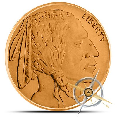 #ad 1 oz Copper Round Buffalo Nickel $2.10