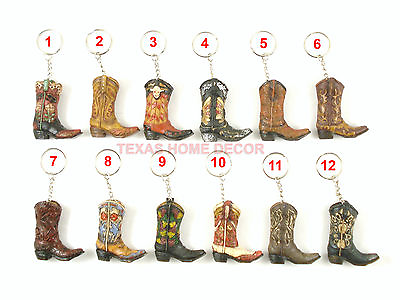 Western Boot Keychain Cowboy Gift Assorted Styles Hand Painted $10.95