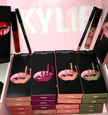 #ad KYLIE JENNER COSMETICS LIP KIT Velvet LIQUID LIP GLOSS AND LINER 9 Color Choices $39.99
