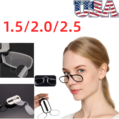 #ad New Clip Nose Reading Glasses Portable Folding Presbyopic Glasses for Men Women $5.00