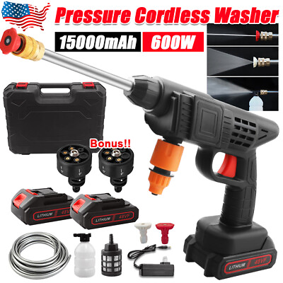 #ad 6in1 High Pressure Car Washer Gun Portable Kit Cordless Spray Water Tool Garden $33.81
