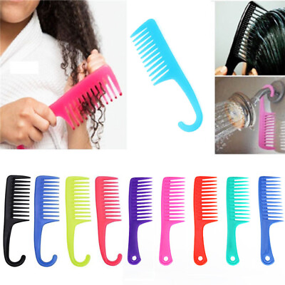 #ad Salon Hairdressing Hanging Wide Tooth Shower Brush Comb For Detangling Wet Hair $4.99