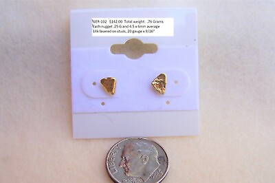 #ad Natural Gold Nugget Earrings: I mined the nuggets in the 1990#x27;s near Auburn Ca $142.00