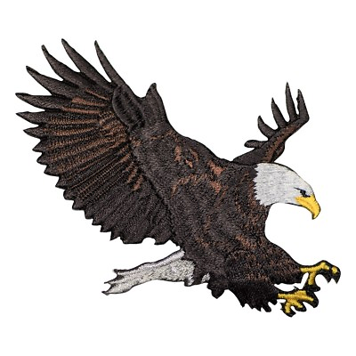 #ad Eagle Applique Patch Flying Landing American Bald Eagle Bird 3 7 8quot; Iron on $4.50