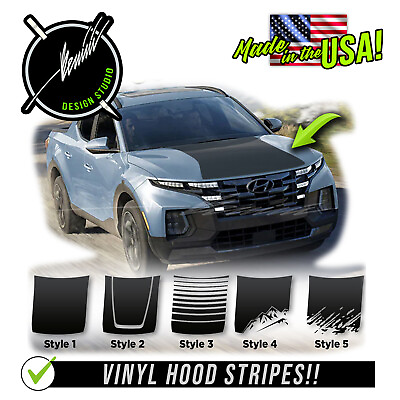 #ad Hood Blackout Decal Racing Stripes Graphics Fits 2022 amp;up Hyundai Santa Cruz $69.99