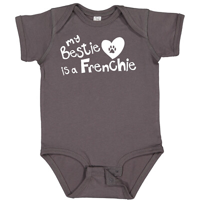#ad Inktastic Bestie Frenchie Baby Bodysuit Lover French Bulldog Dog Pet One piece $18.99