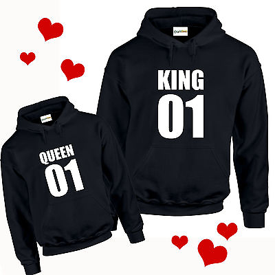 King amp; Queen HOODIE His And Hers Valentines Wedding Gift Couples Matching S 5XL GBP 12.95