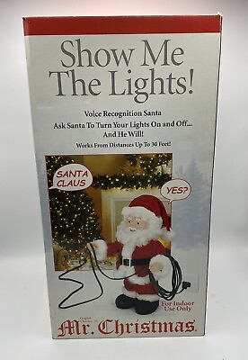 #ad Mr. Christmas Santa Claus “Show Me The Lights” Santa Voice Recognition $85.00