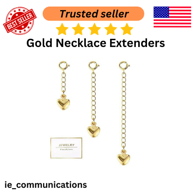 #ad #ad Gold Necklace Extenders14K Gold Chain Extenders with Round Clasp Durable Plat... $13.25