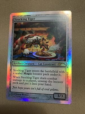 #ad MTG STOCKING TIGER Holiday FOIL Promo 2013 NEVER PLAYED Magic Card Terese Nielse $39.99
