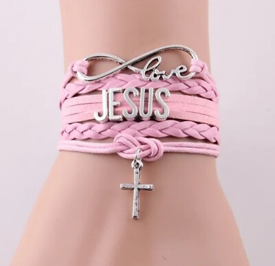 #ad Jesus Infinity Leather Bracelet $5.50
