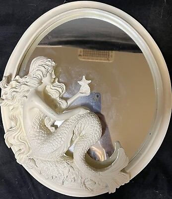 #ad Timeless By Design Mermaid With Starfish On Coral Rock Nautical Wall Mirror $45.00