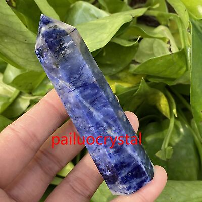 #ad 1pc Natural Sodalite obelisk quartz crystal wand point Gem Reiki Healing 70g $13.99
