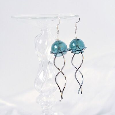 #ad Glass Ball Jellyfish Earrings Stainless Steel Dangle Earring Stylish Jewelry $122.97