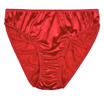 #ad Classic Hipster Second Skin Satin Panty Red XXL $34.99