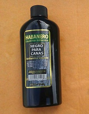 #ad Habanero Liquid Hair Brillantine.Negro para las canas 4 FL oz 118ml $8.95