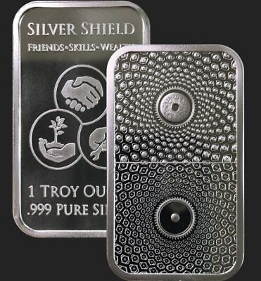#ad 2020 1oz .999 silver DUALITY Yin Yang BAR CONSCIENTIA .999 SILVER SHIELD $37.89