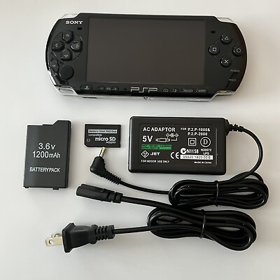 #ad BLACK Sony PSP 3000 System w Charger Battery amp; 64gb Memory Card Bundle Import $124.00